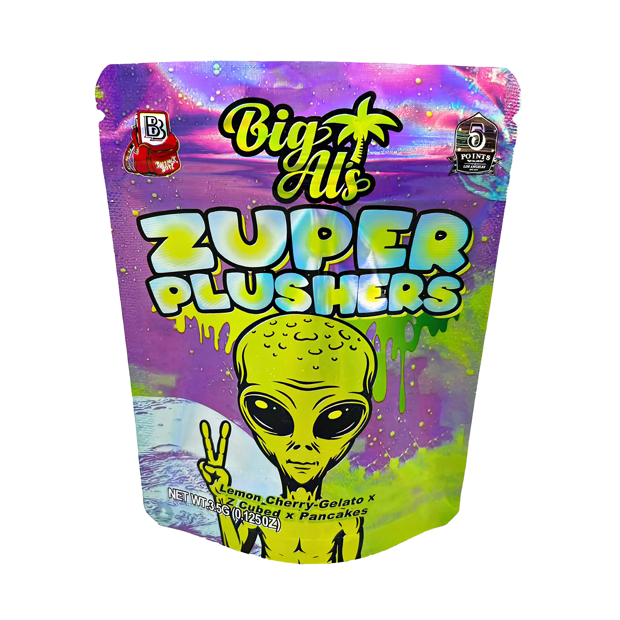 3.5 Gram Mylar Bag – Premium Smell-Proof Packaging – Zuper Plushers (50 Count) MB-35G-012