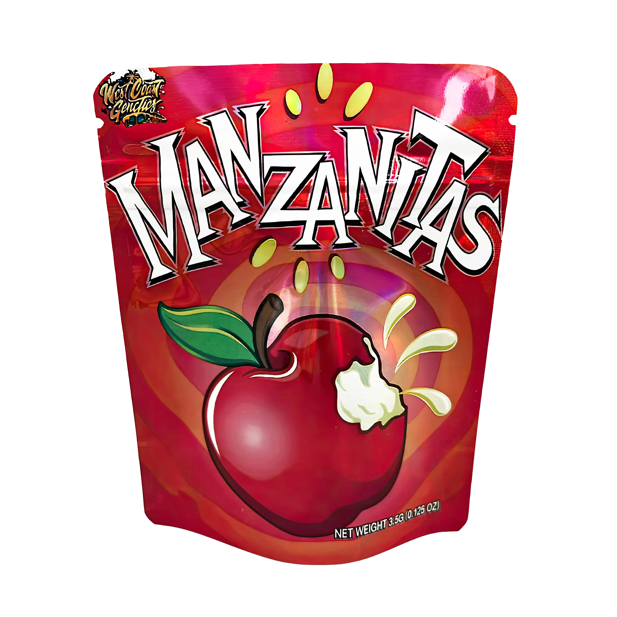 3.5 Gram Mylar Bag – Premium Smell-Proof Packaging – Manzanitas (50 Count) MB-35G-039
