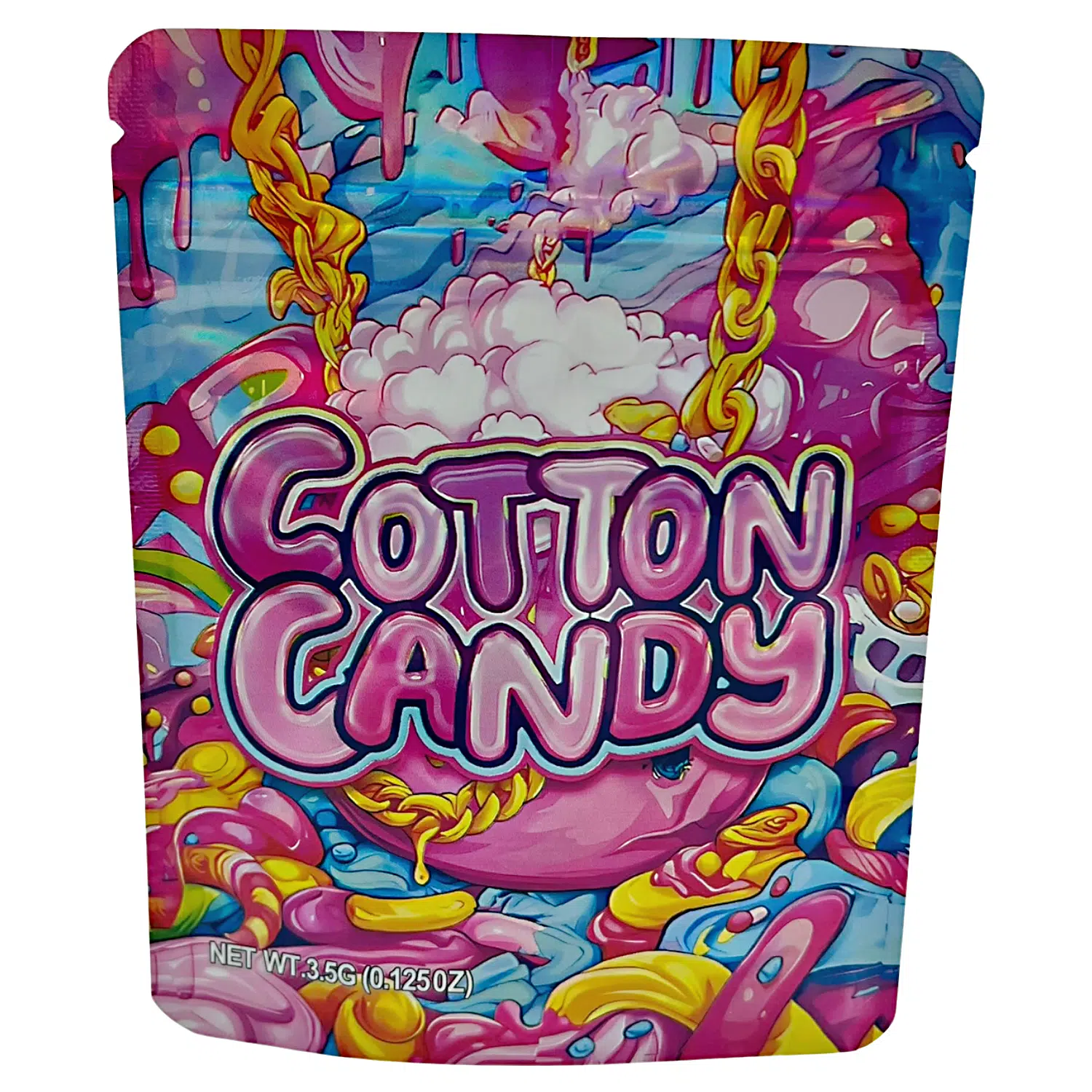 3.5 Gram Mylar Bag – Premium Smell-Proof Packaging - Cotton Candy (50 Count) MB-35G-079