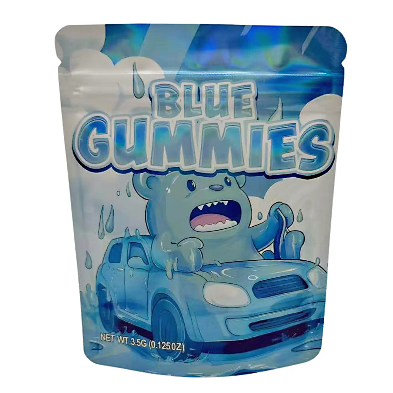3.5 Gram Mylar Bag – Premium Smell-Proof Packaging – Blue Gummies (50 Count) MB-35G-083