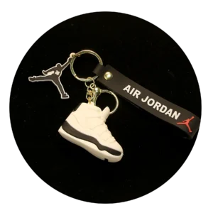 NK-SB-014 - Keychain Silicone Band - Air Jordan Shoe (White)