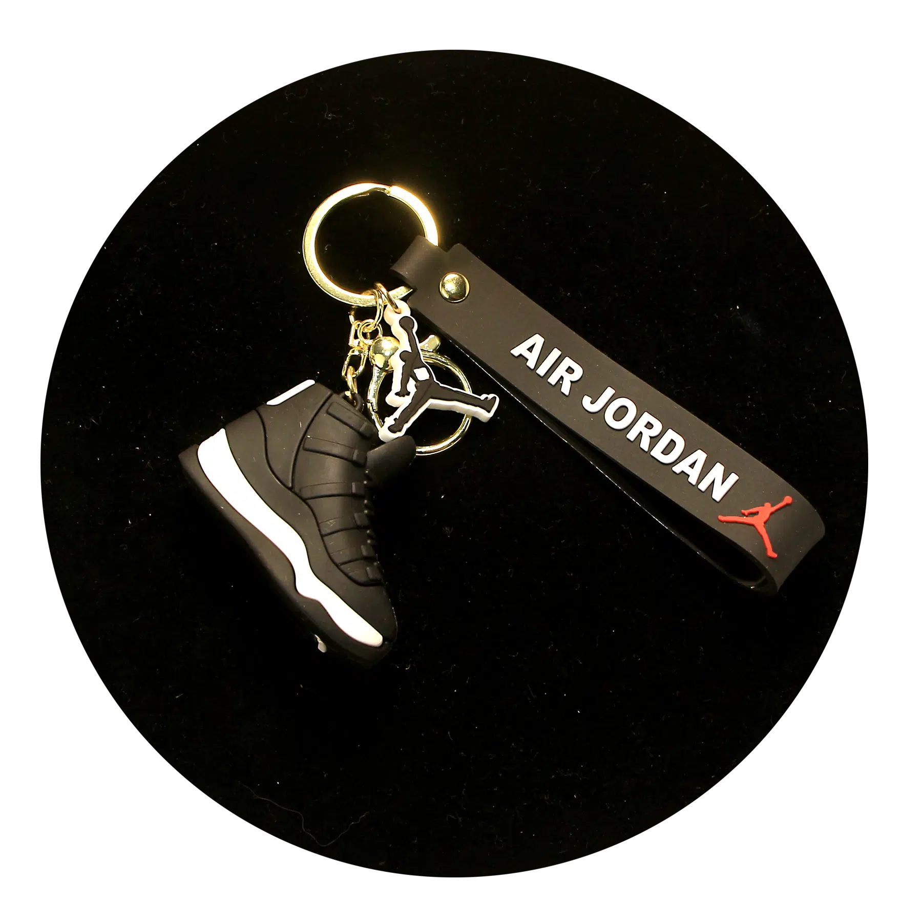 NK-SB-015 – Keychain Silicone Band – Air Jordan Shoe (Black)