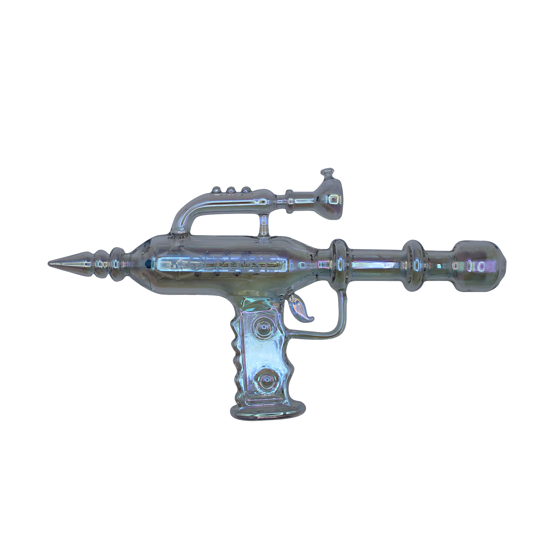 RGG-RBW-001 – Get Lost RayGun Glass Water Pipe (Rainbow)
