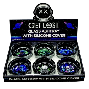 SA-6PK-012 Get Lost Glass Ashtray With Silicone Set 2 (6 Count)