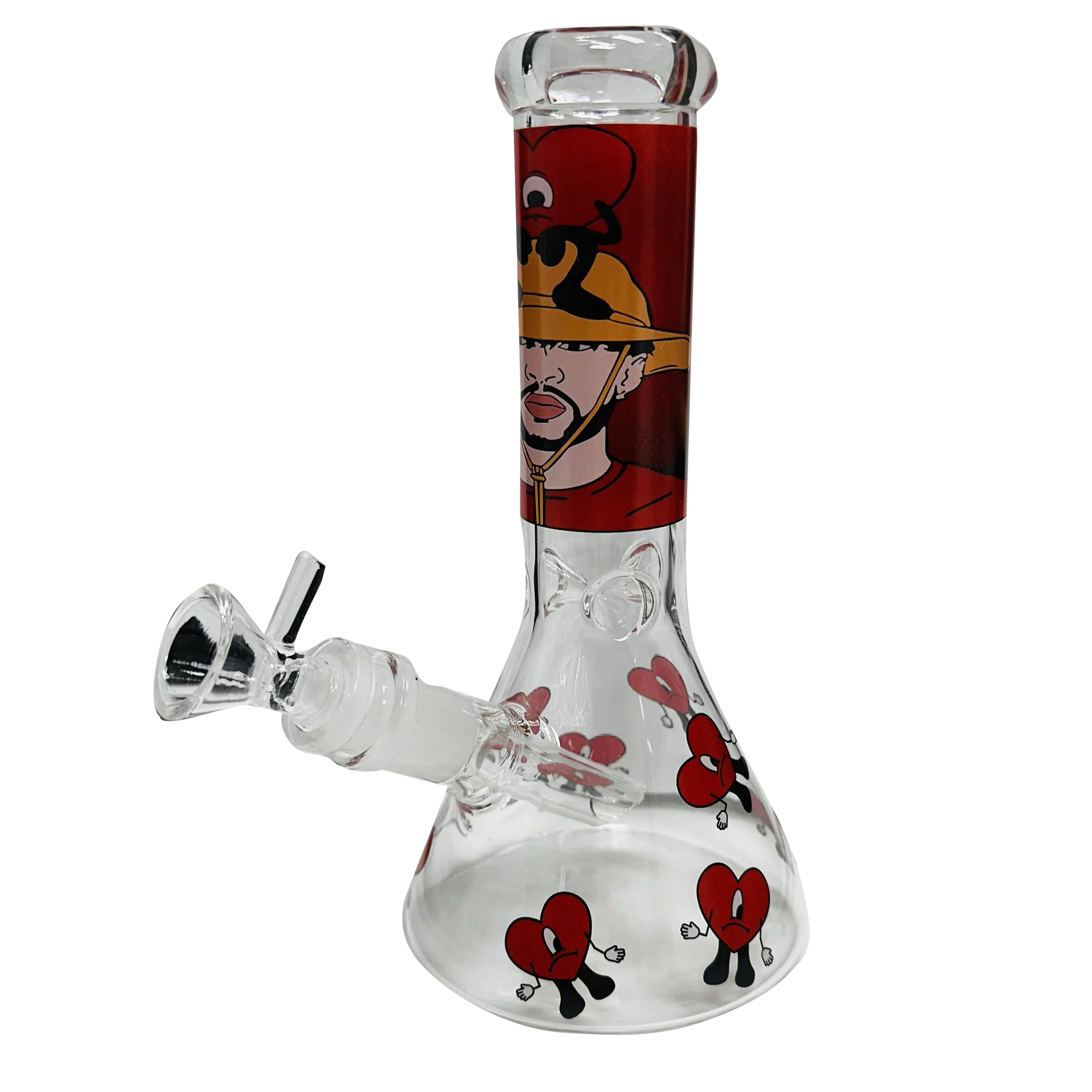 8IB020 – 8-Inch Borosilicate Glass Beaker Water Pipe (Bad Bunny Heart)
