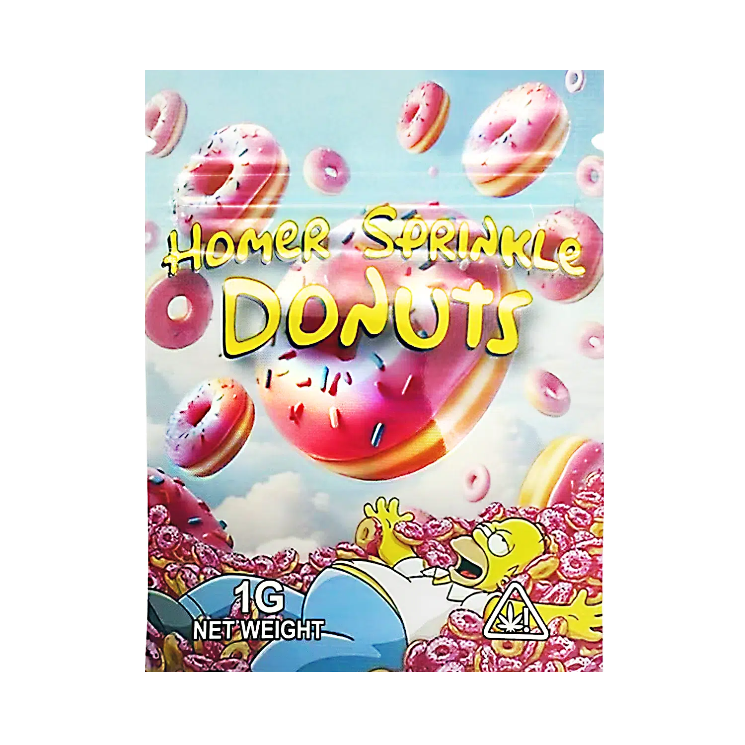 1 Gram Mylar Bag – Premium Smell-Proof Flower Packaging – Homer Sprinkle Donut (100 Count) CMB-1G-139