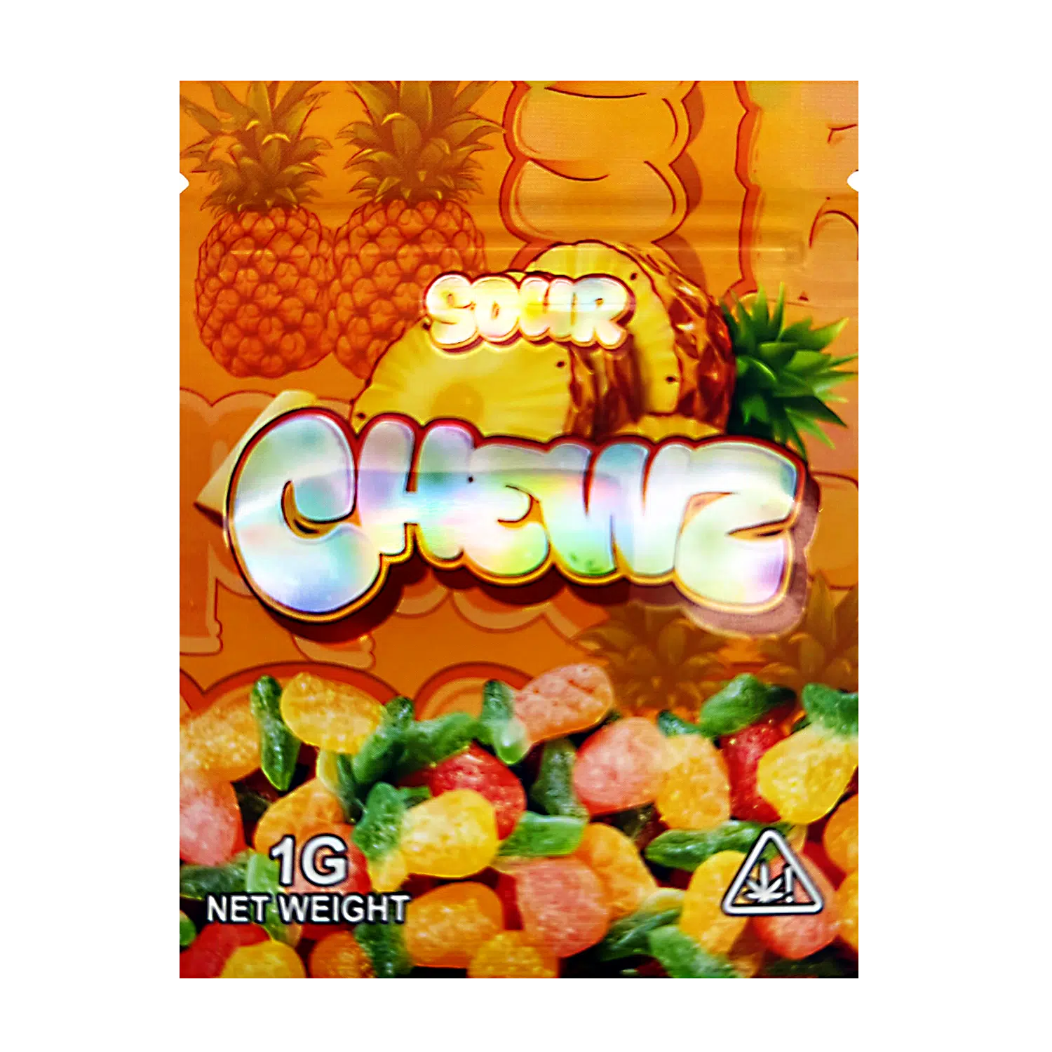 1 Gram Mylar Bag – Premium Smell-Proof Flower Packaging - Sour Chewz (100 Count) CMB-1G-183