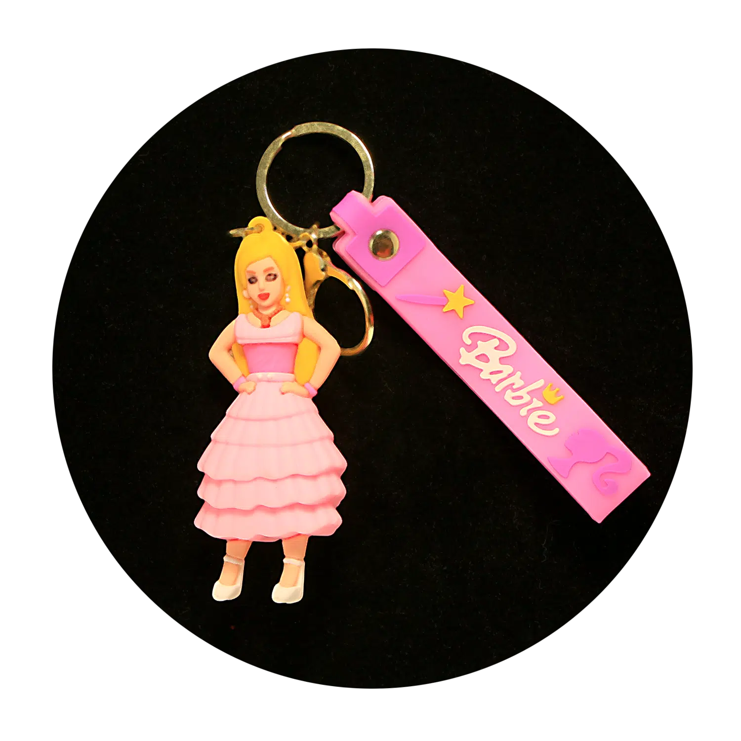 KSB-302 Barbie Pink Dress - Keychain With Silicone Band