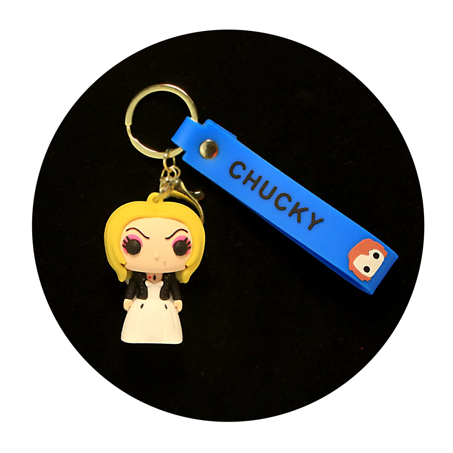 KSB-316 Horror Movies - Bride of Chucky - Keychain With Silicone Band