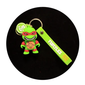 KSB-354 Comics - Ninja Turtles - Raphael Red Mini - Keychain With Silicone Band