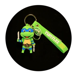 KSB-357 Comics - Ninja Turtles - Leonardo Blue - Keychain With Silicone Band