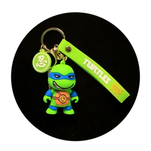 KSB-358 Comics - Ninja Turtles - Leonardo Blue Mini - Keychain With Silicone Band
