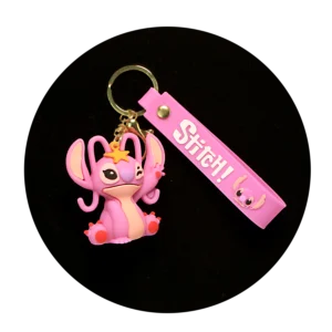 KSB-383 Disney Movie - Lilo & Stitch - Stitch Pink - Keychain With Silicone Band