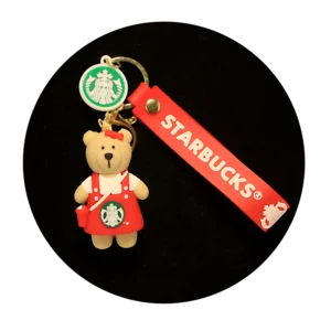 KSB-399 Starbucks - Bear (Red) V2 - Keychain With Silicone Band