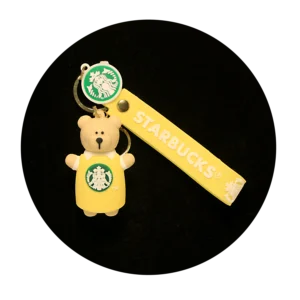 KSB-401 Starbucks - Bear (Yellow) - Keychain With Silicone Band