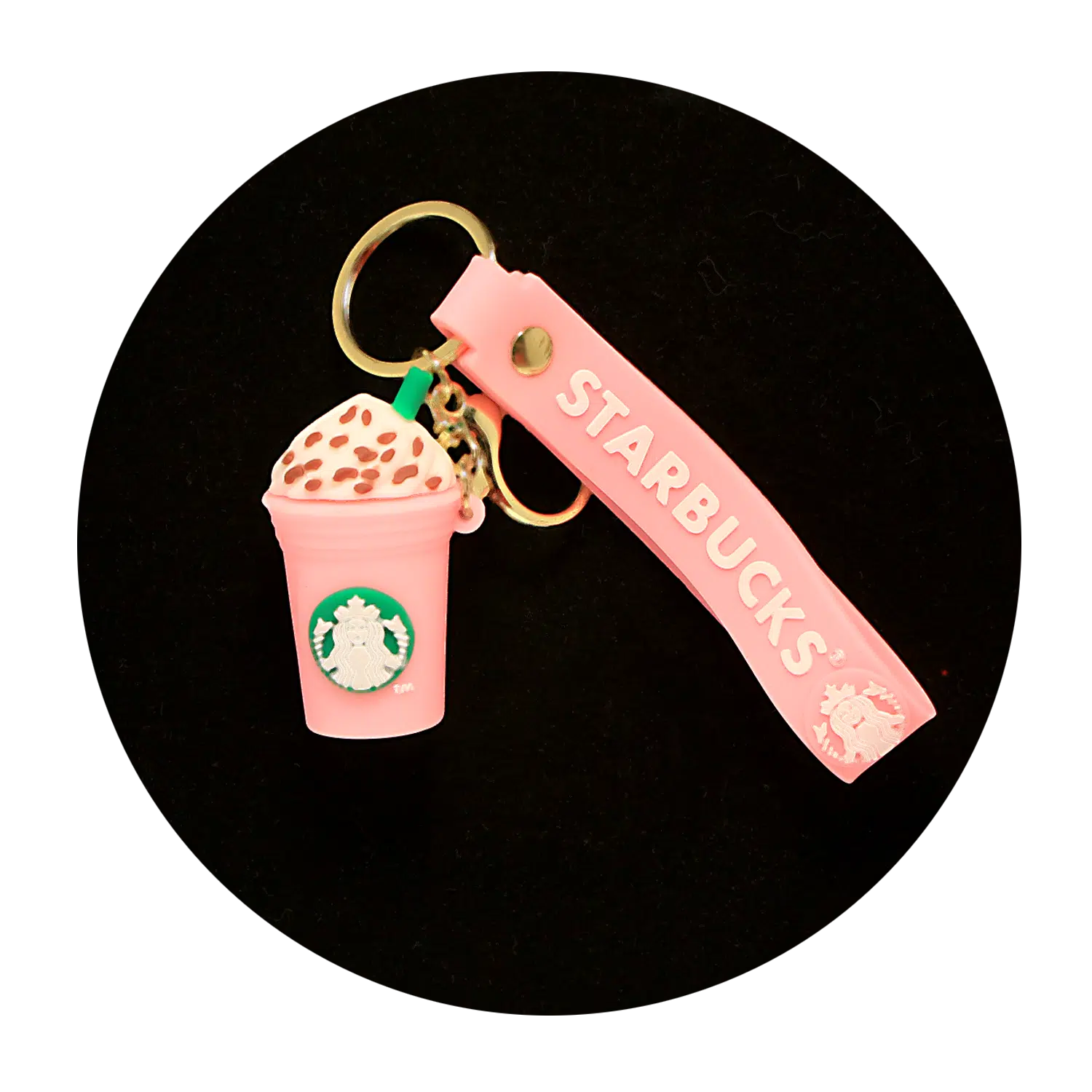 KSB-406 Starbucks – Pink Cup – Keychain With Silicone Band