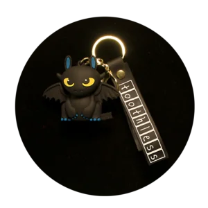 KSB-417 Misc - HTTYD - Toothless Black - Keychain With Silicone Band