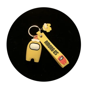 KSB-426 Misc - Yellow Crewmate- Keychain With Silicone Band