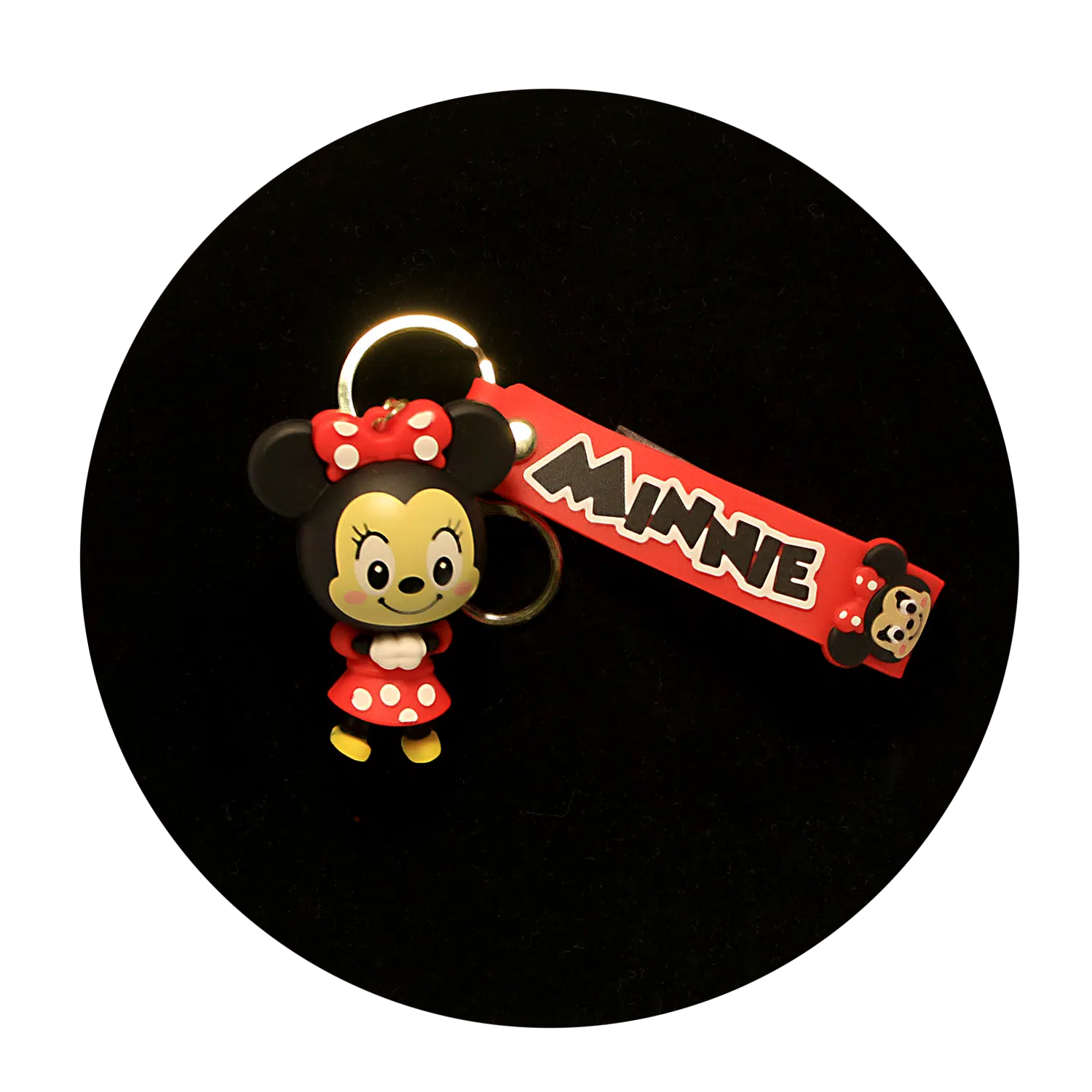 KSB-451 Disney - Minnie Mouse Hands Tied (Black) - Keychain With Silicone Band