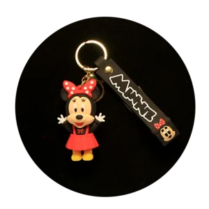 KSB-454 Disney - Minnie Mouse Arms Up (Black) - Keychain With Silicone Band