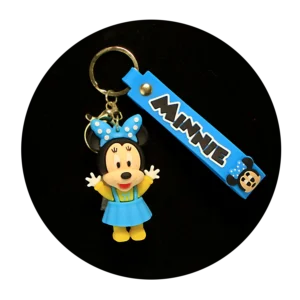 KSB-455 Disney - Minnie Mouse Arms Up (Blue) - Keychain With Silicone Band