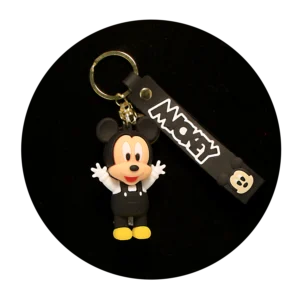 KSB-461 Disney - Mickey Mouse Arms Up (Black) - Keychain With Silicone Band