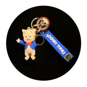 KSB-466 Looney Tunes - Porky Pig - Keychain With Silicone Band