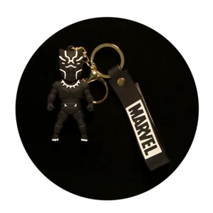 KSB-477 Marvel - Black Panther 02 - Keychain With Silicone Band