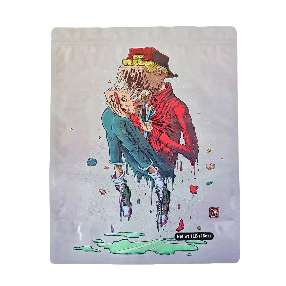 1 Pound Mylar Bag – Premium Smell-Proof Flower Packaging –  Grusome Detached Face (25Count) MB-1LB-004