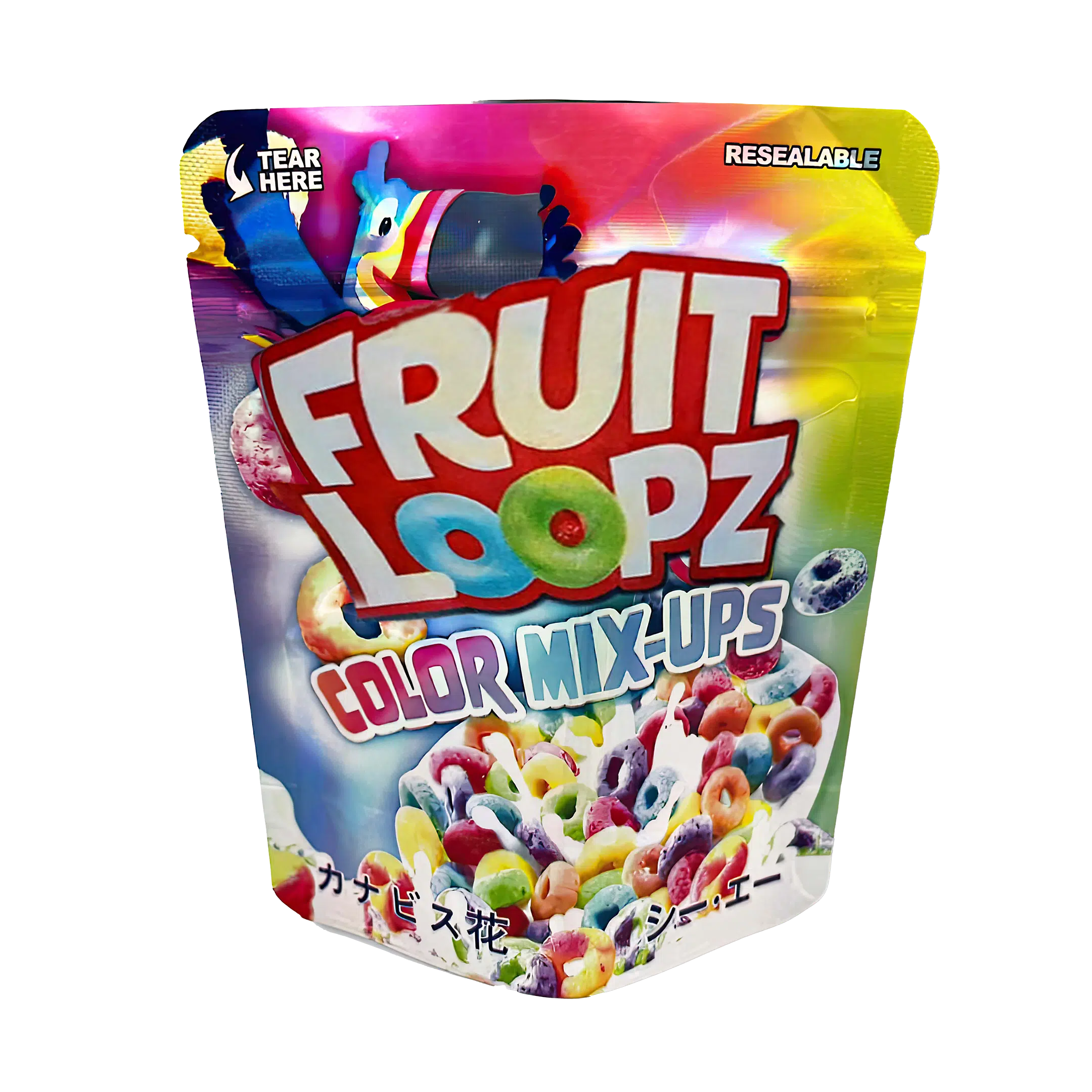 3.5 Gram Mylar Bag – Premium Smell-Proof Packaging – Fruit Loopz Color Mix-Ups (50 Count) MB-35G-062