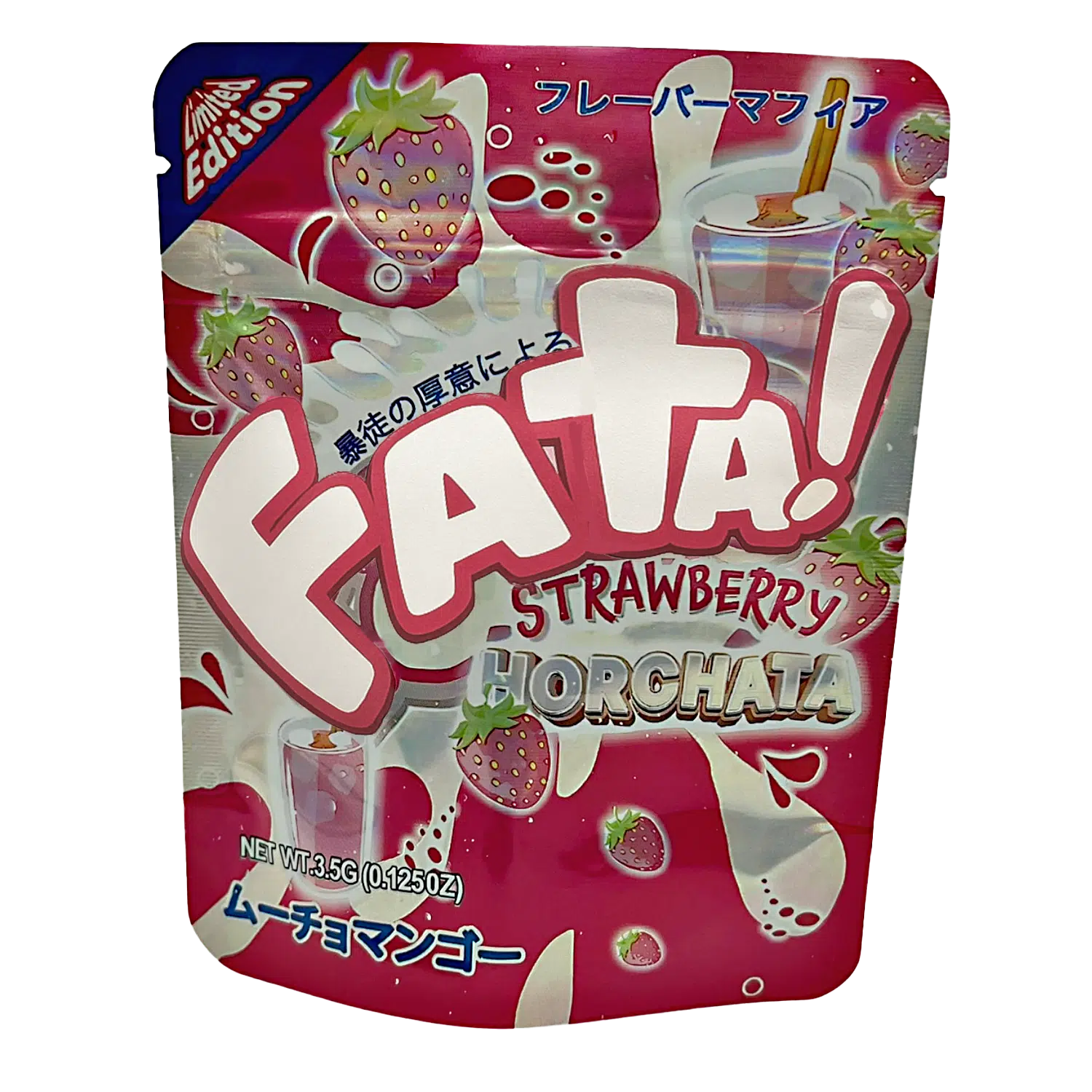 3.5 Gram Mylar Bag – Premium Smell-Proof Packaging - Fata Strawberry Horchata (50 Count) MB-35G-067