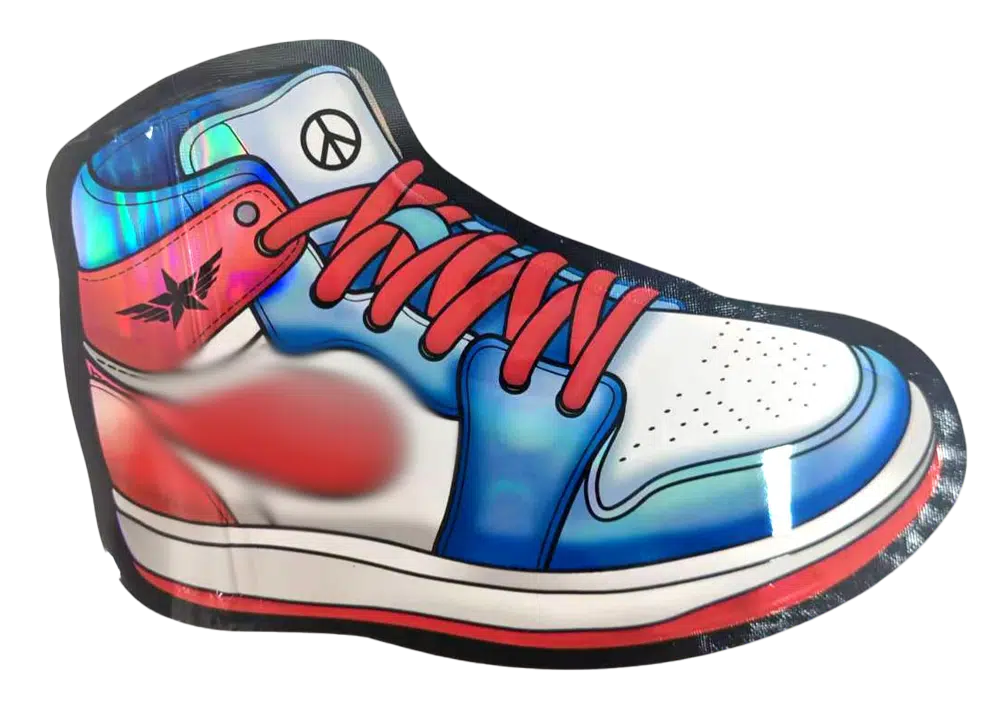 3.5g Shoe-Shaped Mylar Bag – Holographic Sneaker Pouch – Premium Packaging (50 Count) Nike Air Yordan – MB-SHOE-001