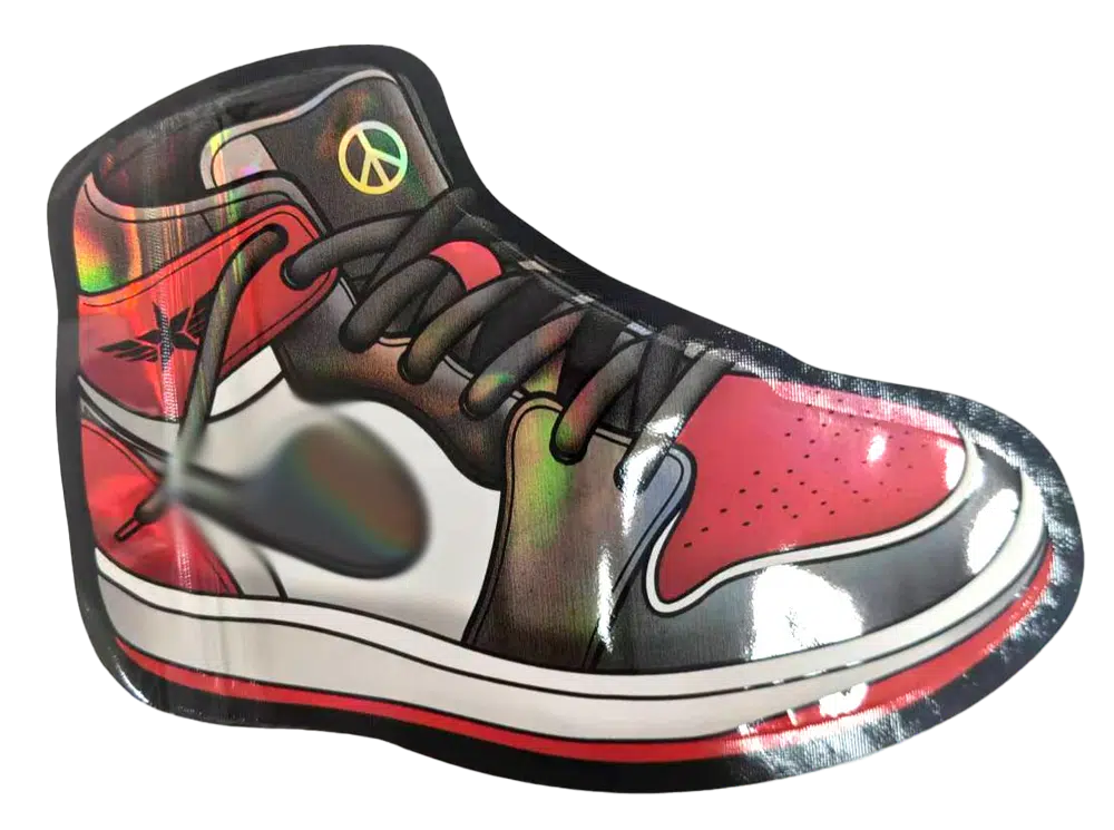 3.5g Shoe-Shaped Mylar Bag – Holographic Sneaker Pouch – Premium Packaging (50 Count) Nike Air Yordan Old Love – MB-SHOE-003