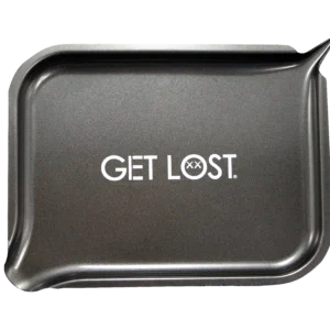 PSST-002 Get Lost Premium Stainless Steel Rolling Tray with Funnel (Black)