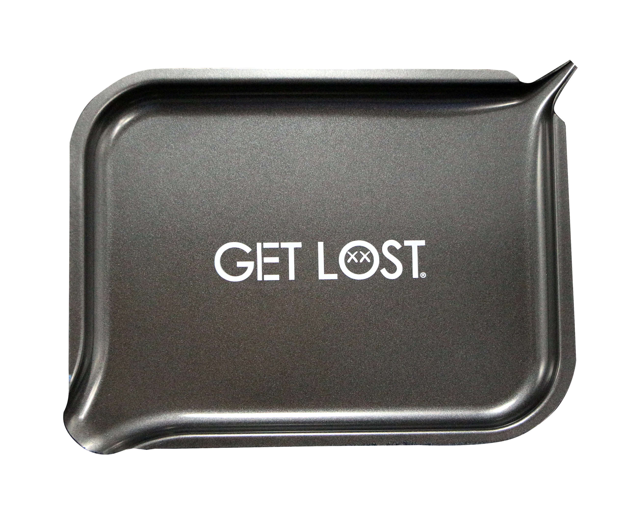PSST-002 Get Lost Premium Stainless Steel Rolling Tray with Funnel (Black)