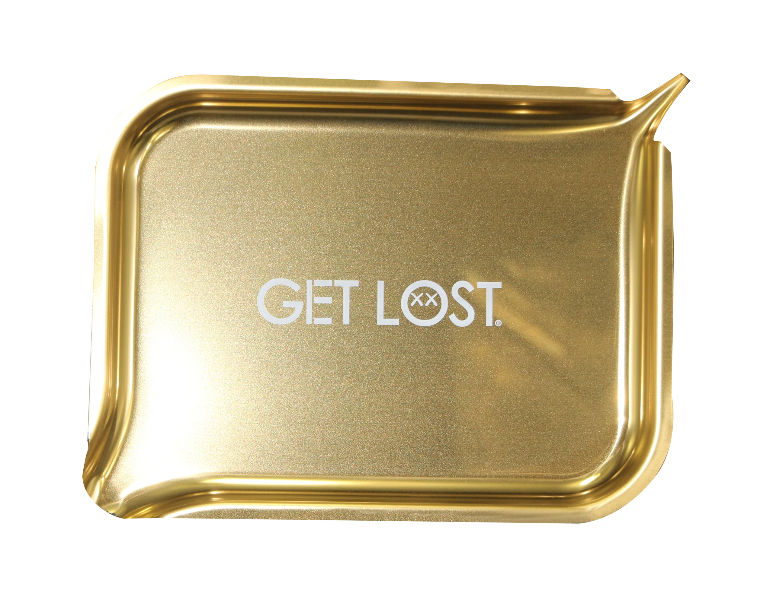 PSST-005 Get Lost Premium Stainless Steel Rolling Tray with Funnel (Gold)