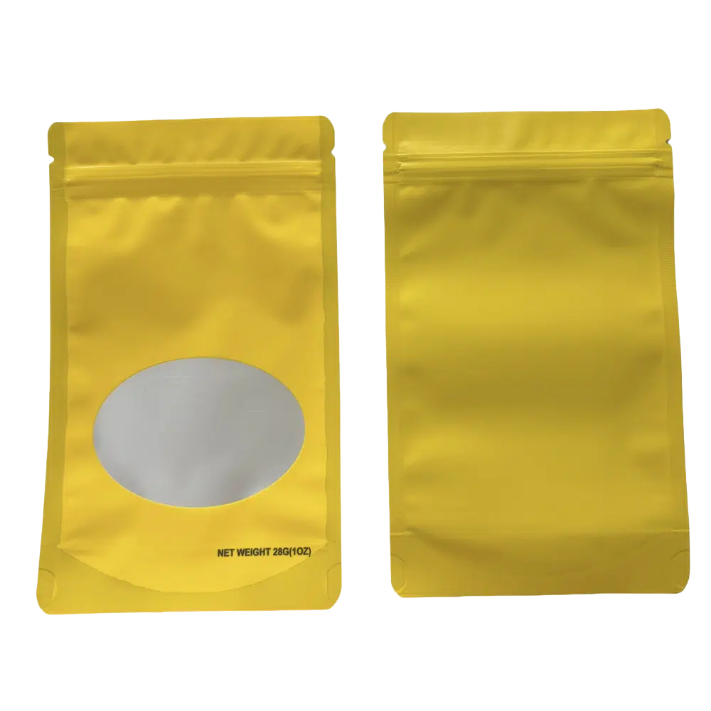 28 Gram Mylar Bag –Premium Smell-Proof Flower Packaging – Gold Solid Color (50 Count) SMBW-28G-004