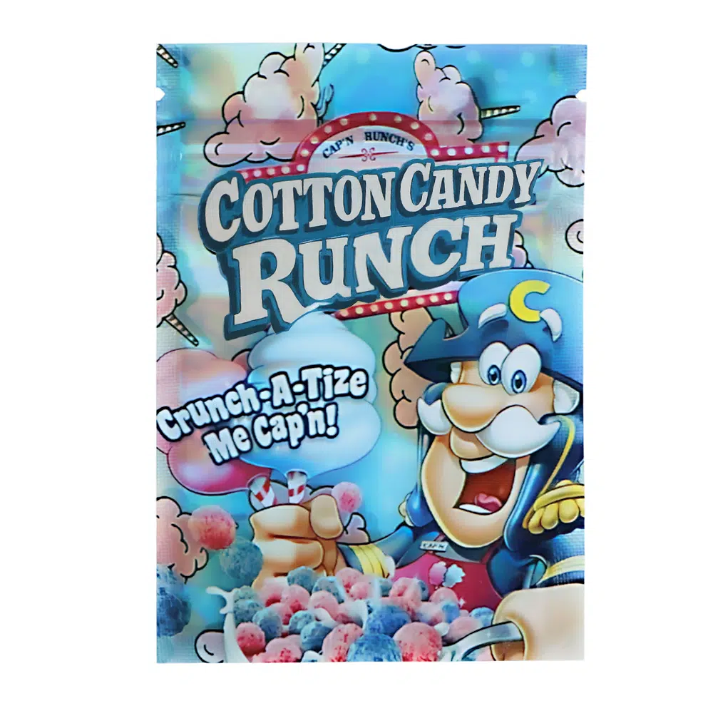 1 Gram Stock Mylar Bag – Premium Smell-Proof Flower Packaging - Cotton Candy Runch (100 Count) WSMB-1G-038