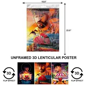 3DLPNF-001 Music - Bad Bunny Pisces Large UnFramed Poster