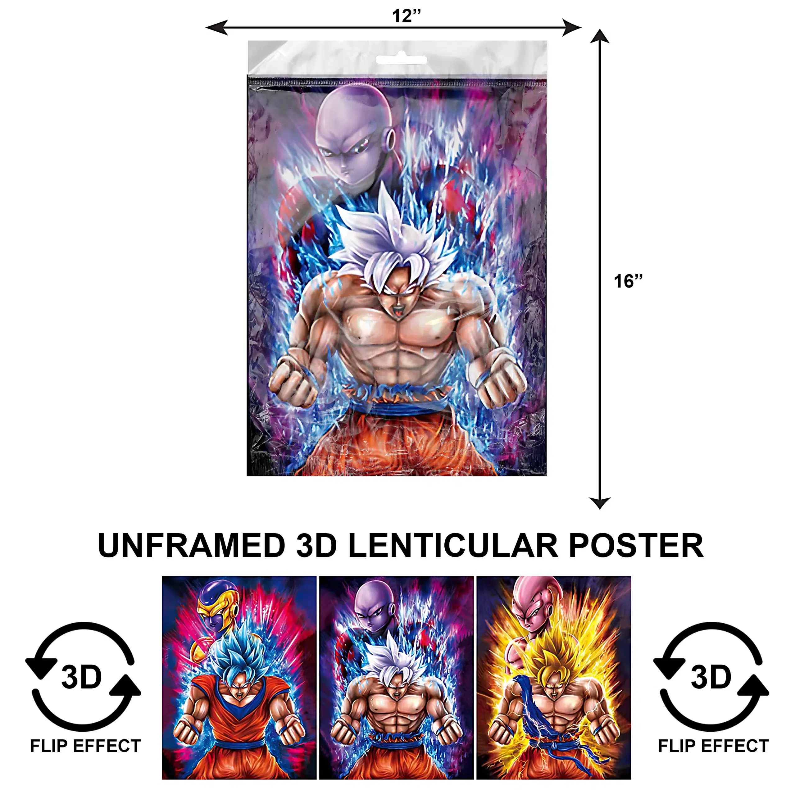 3DPNF-023 Anime – Dragon Ballz Saiyan Goku UnFramed Poster
