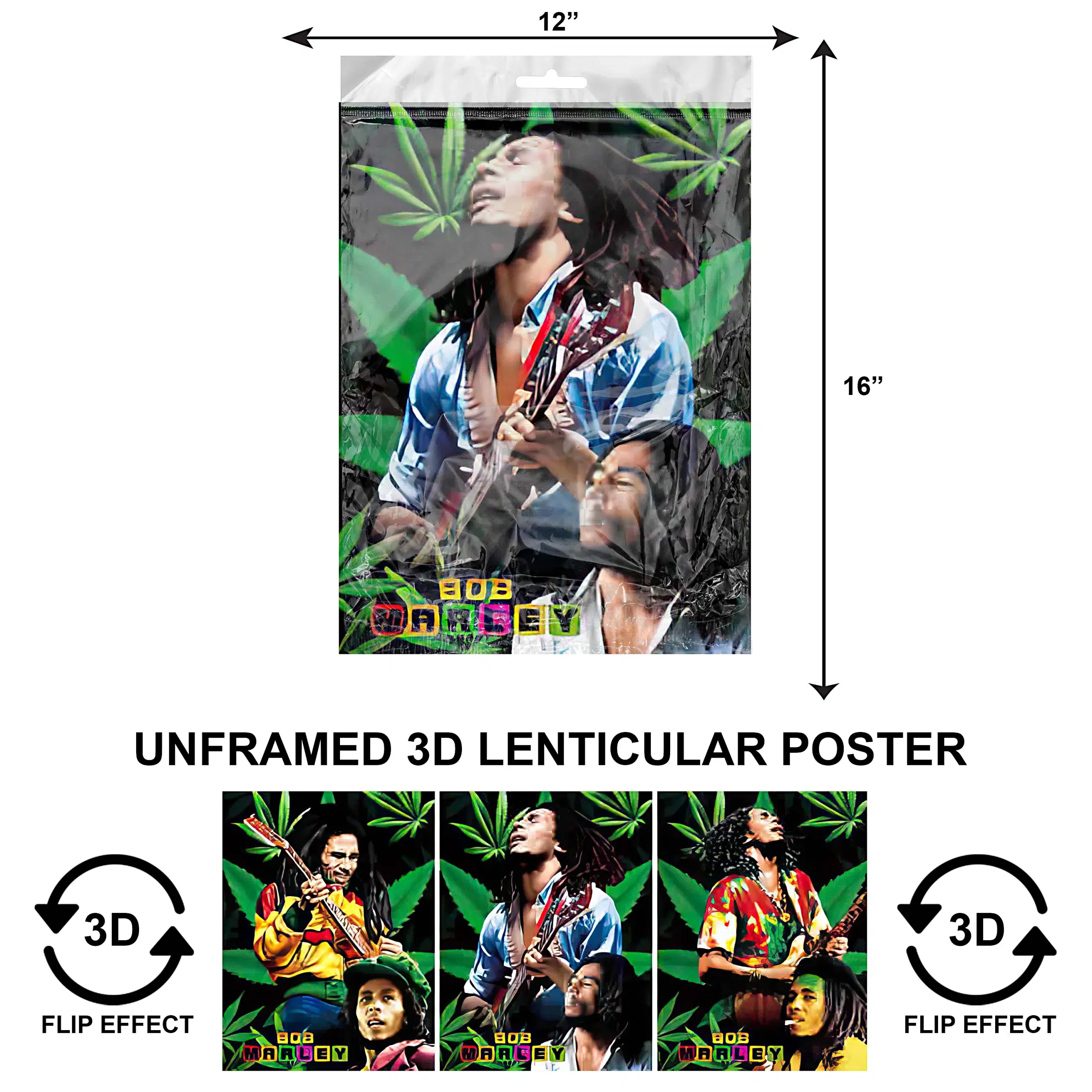 3DPNF-037 Music – Bob Marley UnFramed Poster