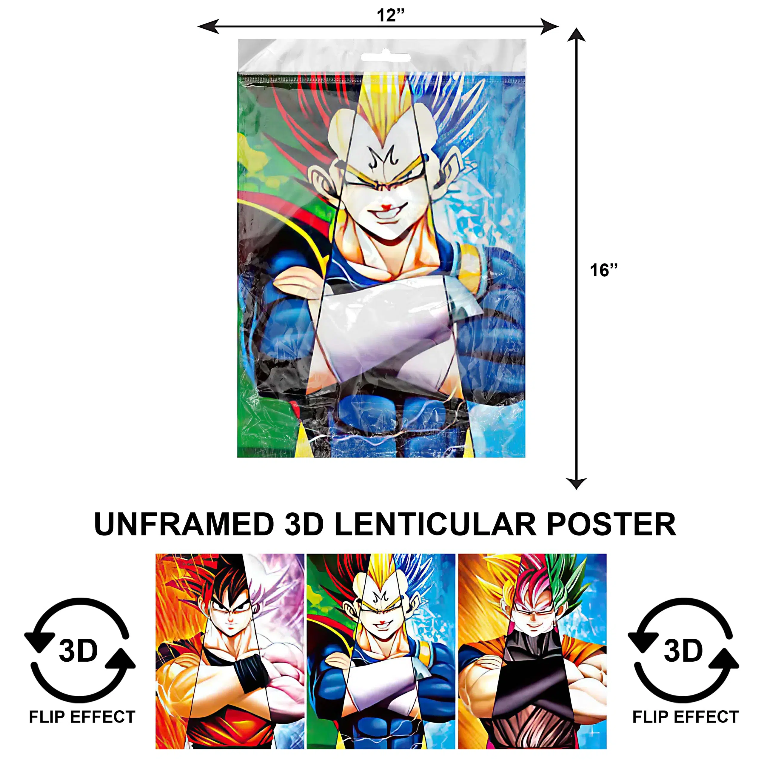 3DPNF-038 Anime – Dragon Ballz Goku Rainbow UnFramed Poster