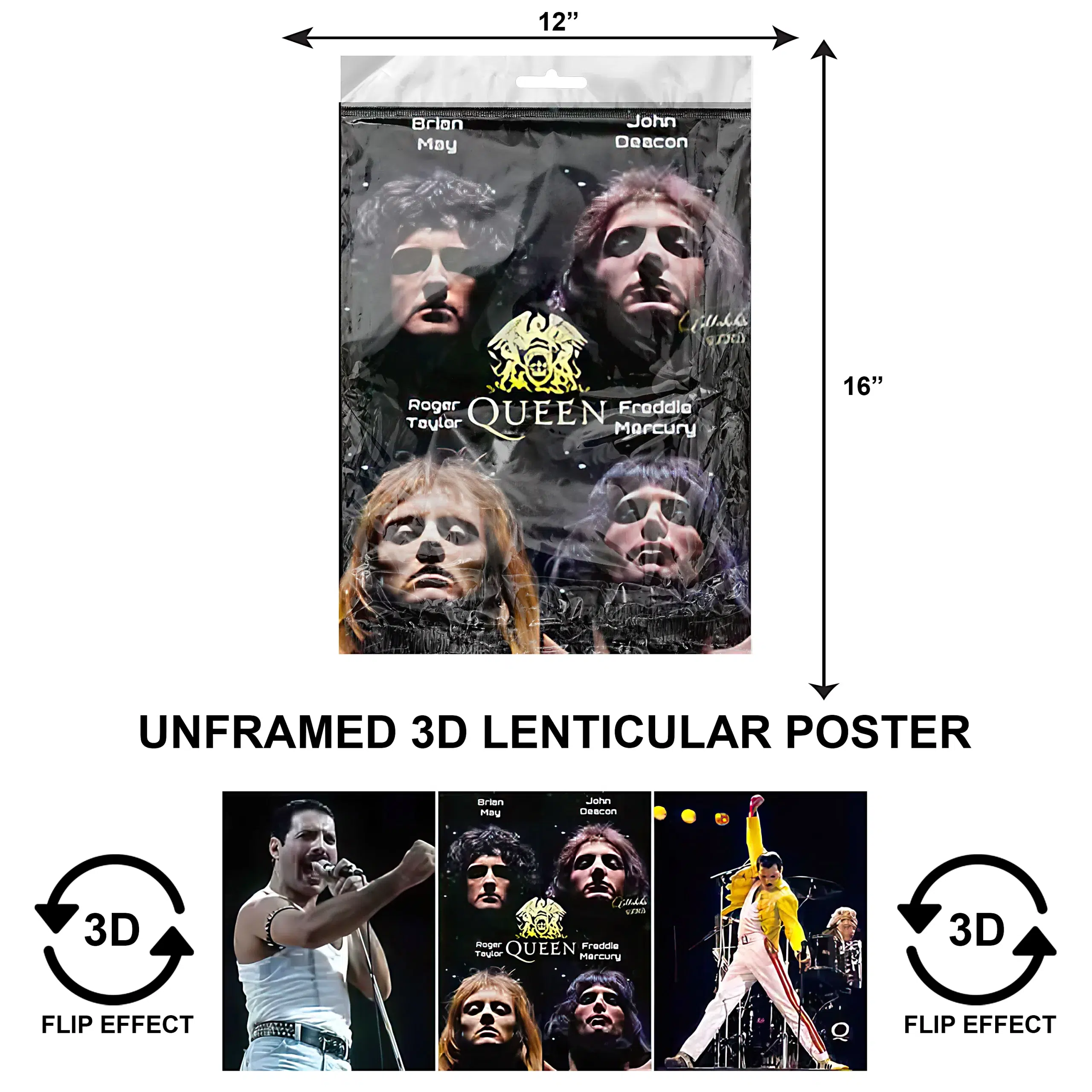 3DPNF-083 Music – Queen UnFramed Poster
