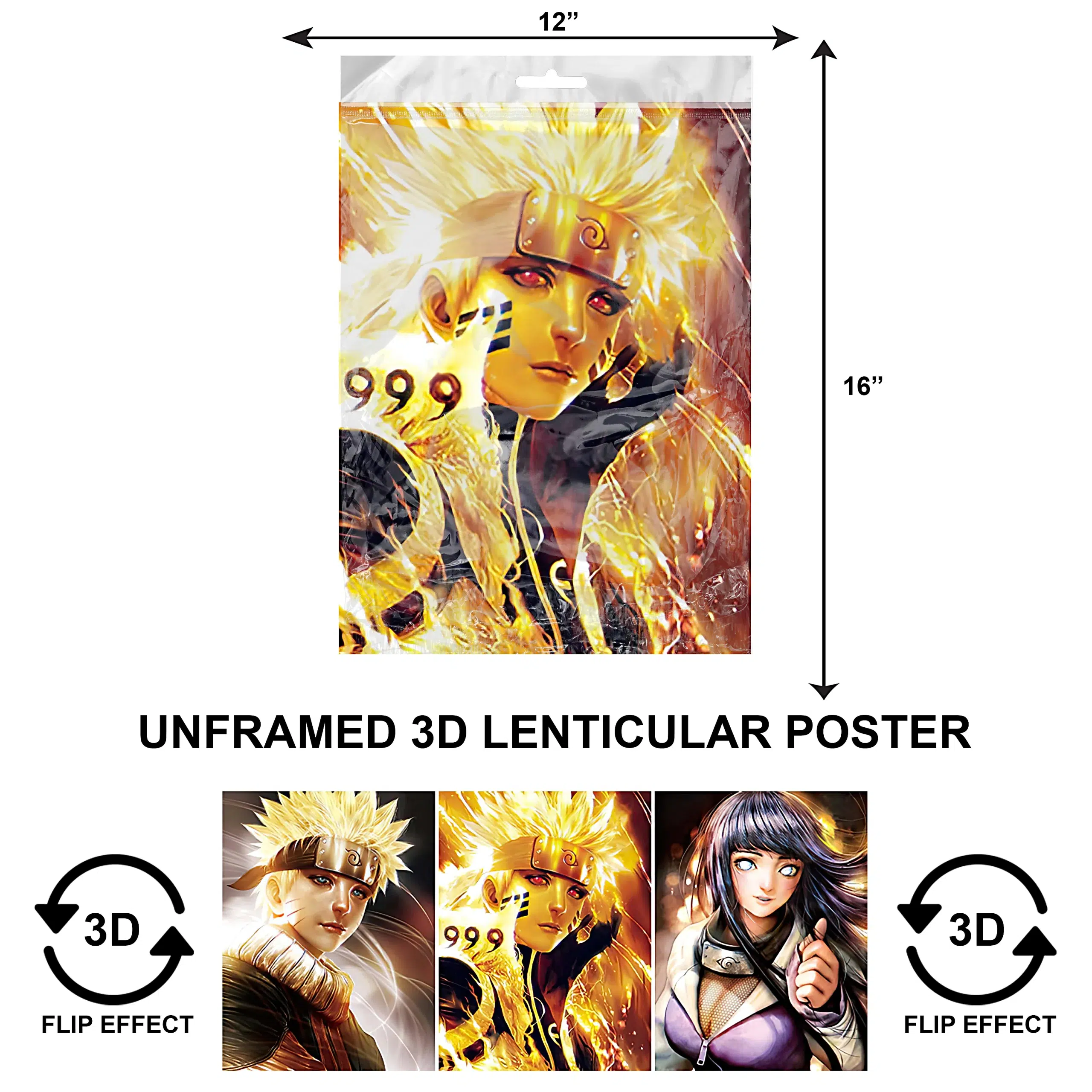 3DPNF-106 Anime -Naruto 999 UnFramed Poster