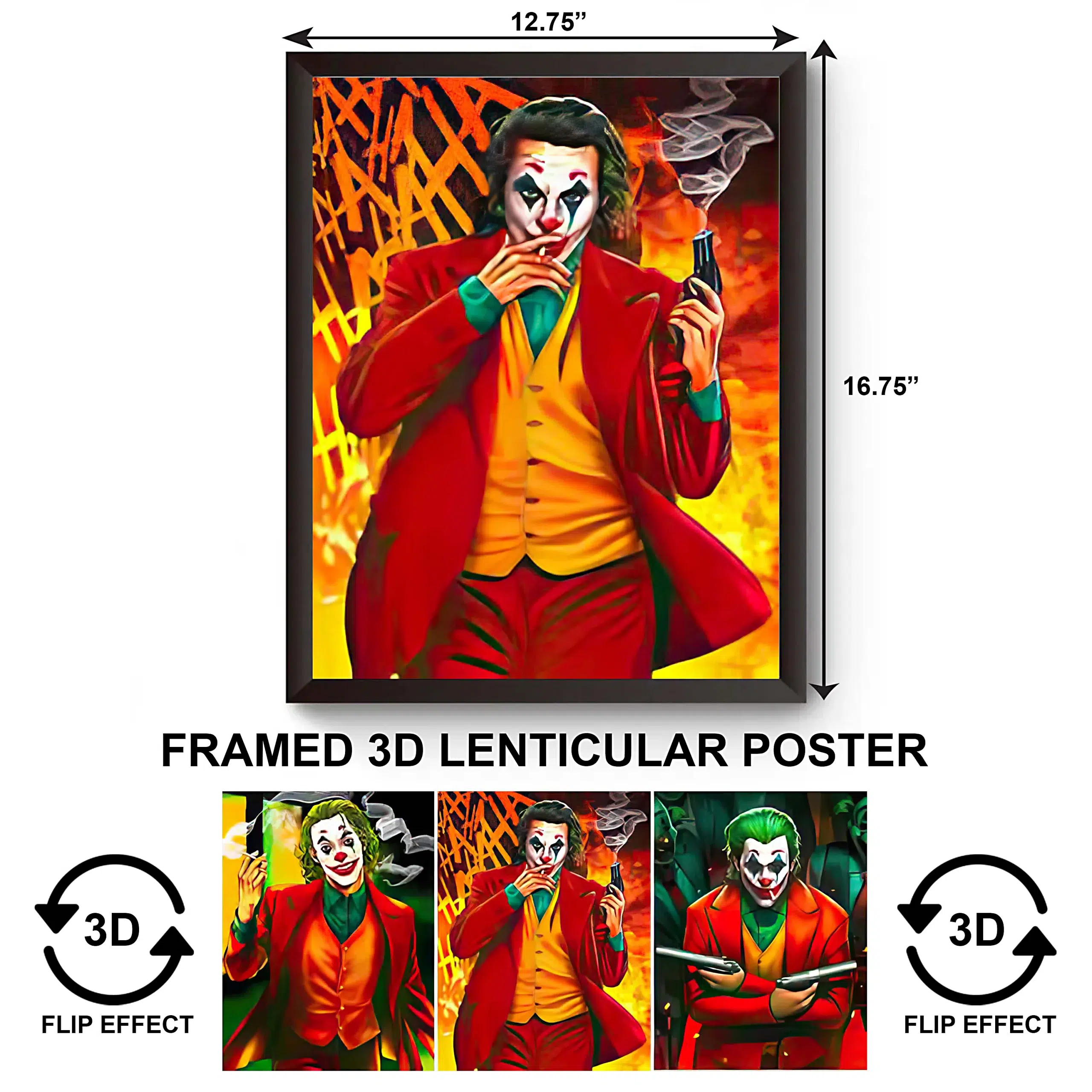 3DPWF-013 Super Villlains – DC The Joker #2 Framed Poster