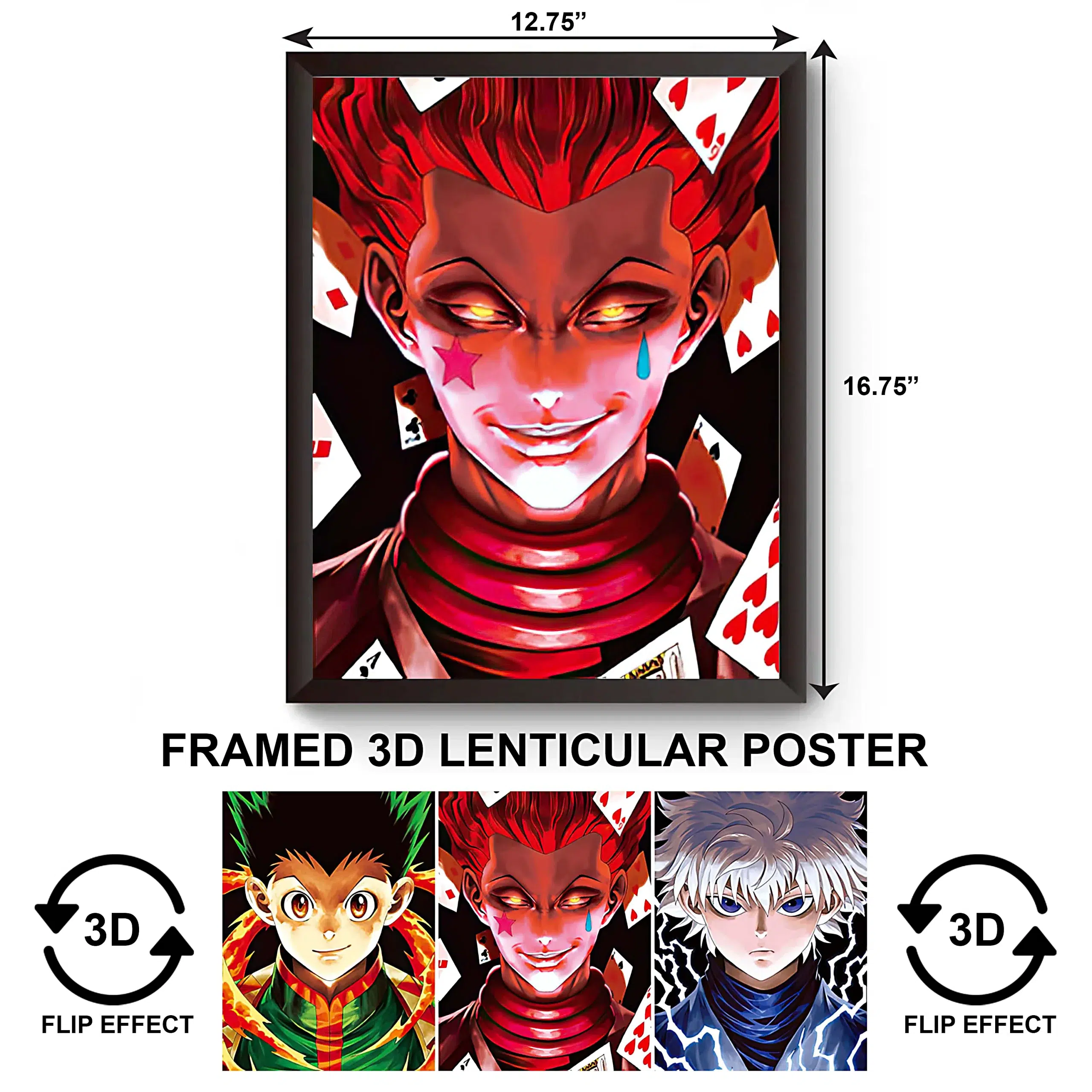 3DPWF-038 Anime - Hunters x Hunters Gon, killua, Hisoka Framed Poster