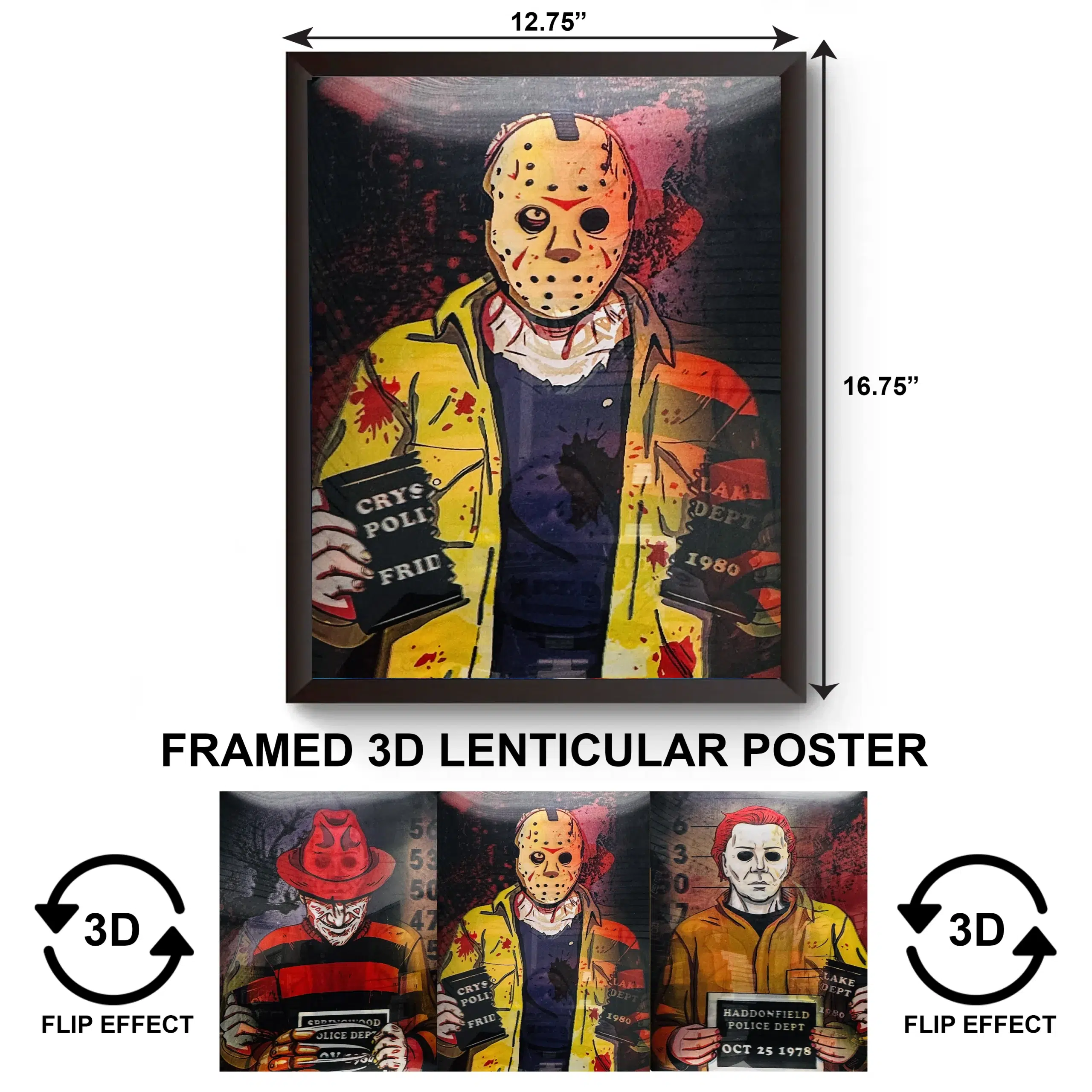 3DPWF-103 Movies - Horrifing Trio Framed Poster