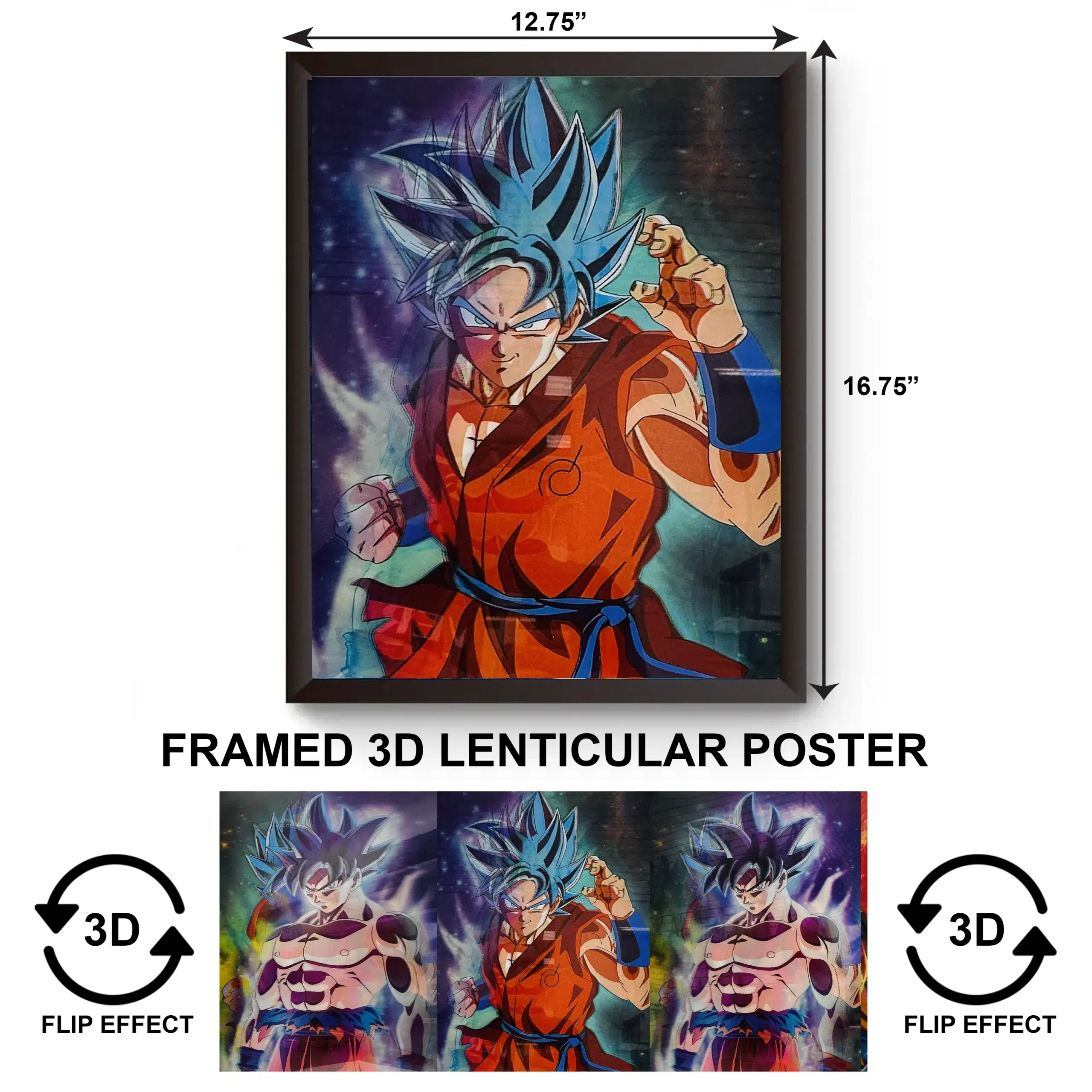 3DPWF-106 Anime - DragonBallz Blue Goku Framed Poster