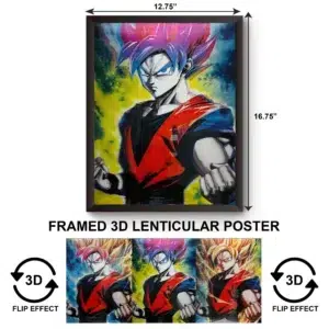 3DPWF-107 Anime - DragonBallz Goku Fights Framed Poster