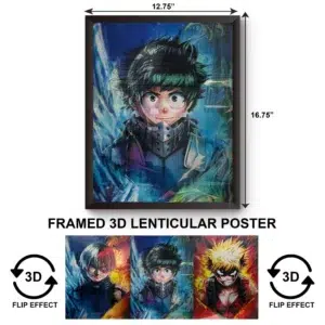 3DPWF-109 Anime - Izuku Midoriya MHA Framed Poster